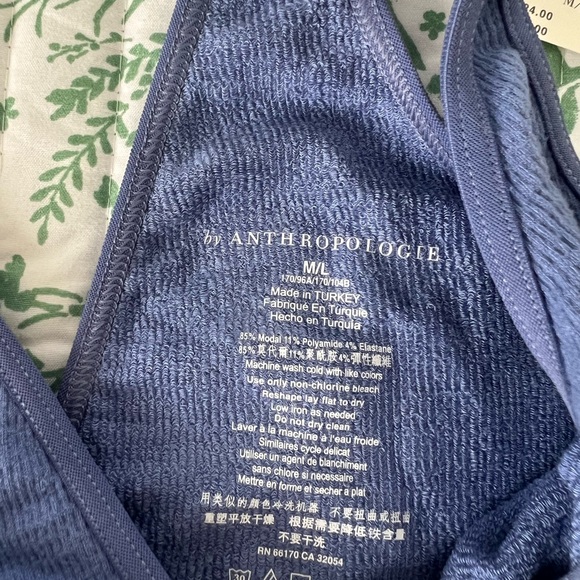 NWT Anthropologie Eva Seamless Surplice Bralette - size M/L color blue - Picture 6 of 6